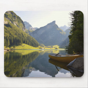 Alpine Mountain Lake in Switzerland Mouse Pad