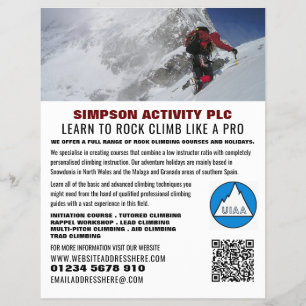 Alpine Mountaineer, Hiking and Climbing Advert Flyer