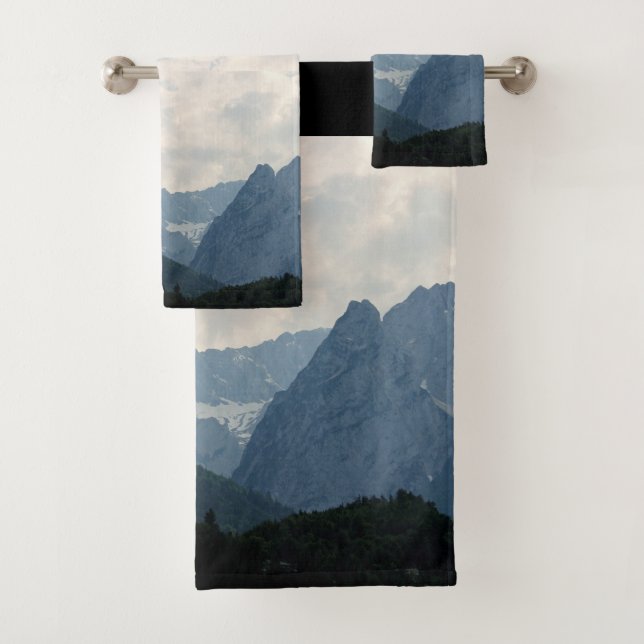 Alpine Mountains Country Nature Photo Bath Towel Set (Insitu)