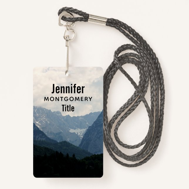 Alpine Mountains Country Nature Photo  ID Badge (Front with Lanyard)