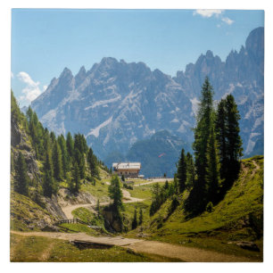 Alpine Mountains, scenic landscape photograph Ceramic Tile