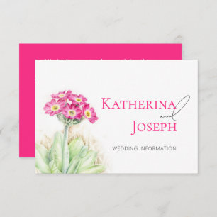 Alpine primrose art wedding info with QR code Enclosure Card