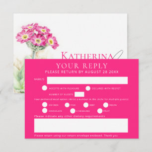 Alpine primrose art wedding reply RSVP card