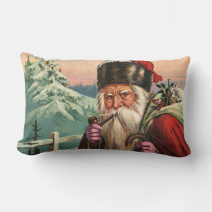 Alpine Santa Lumbar Pillow with Message