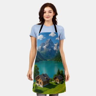 "Alpine Serenity Meets Kitchen Chic" Apron