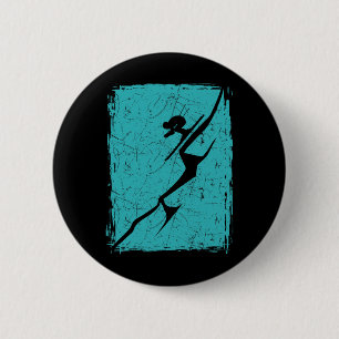 Alpine Ski Distressed Slope Downhill Skiing Skier  6 Cm Round Badge