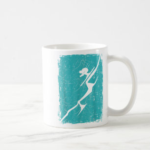 Alpine Ski Distressed Slope Downhill Skiing Skier  Coffee Mug