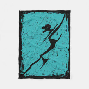 Alpine Ski Distressed Slope Downhill Skiing Skier Fleece Blanket