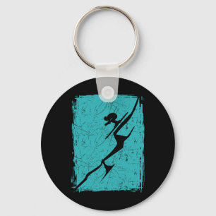 Alpine Ski Distressed Slope Downhill Skiing Skier  Key Ring