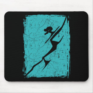Alpine Ski Distressed Slope Downhill Skiing Skier Mouse Pad