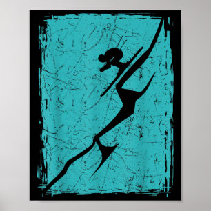 Alpine Ski Distressed Slope Downhill Skiing Skier Poster