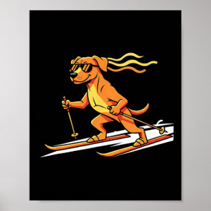 Alpine Ski Dog With Sungles Snow Adventure Poster