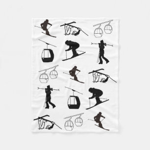 Alpine Ski Fleece Blanket
