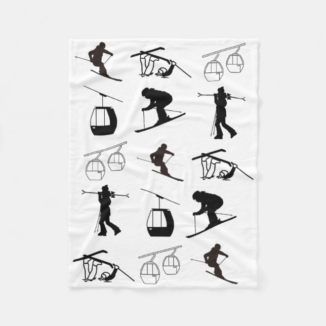 Alpine Ski  Fleece Blanket (Front)