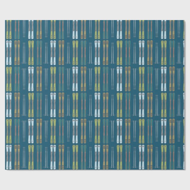 Alpine Ski Gift Wrap  (Flat)