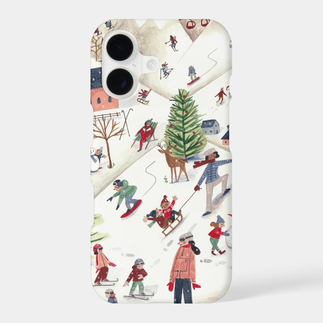 Alpine Ski Lodge Winter Holiday Pattern (Back)