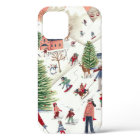 Alpine Ski Lodge Winter Holiday Pattern