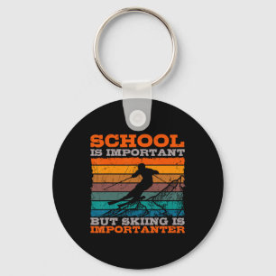Alpine Ski Retro Vintage School Slope Downhill Ski Key Ring