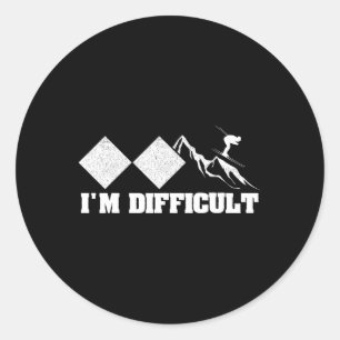 Alpine Ski Slope Downhill Skiing Skier Sport I'm D Classic Round Sticker