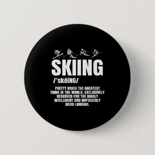Alpine ski slope downhill skiing skier sports 6 cm round badge