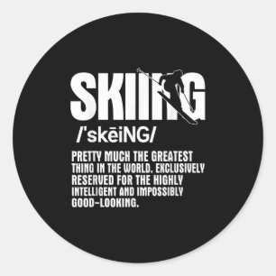 Alpine Ski Slope Downhill Skiing Skier Sports Grea Classic Round Sticker