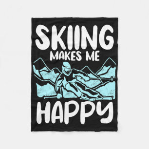Alpine Ski Slope Downhill Skiing Skier Sports Make Fleece Blanket
