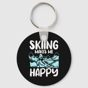 Alpine Ski Slope Downhill Skiing Skier Sports Make Key Ring