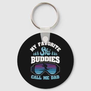 Alpine Ski Slope Skiing Dad Skier Snowboarder Fath Key Ring