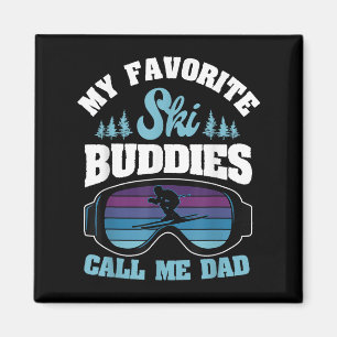 Alpine Ski Slope Skiing Dad Skier Snowboarder Fath Magnet