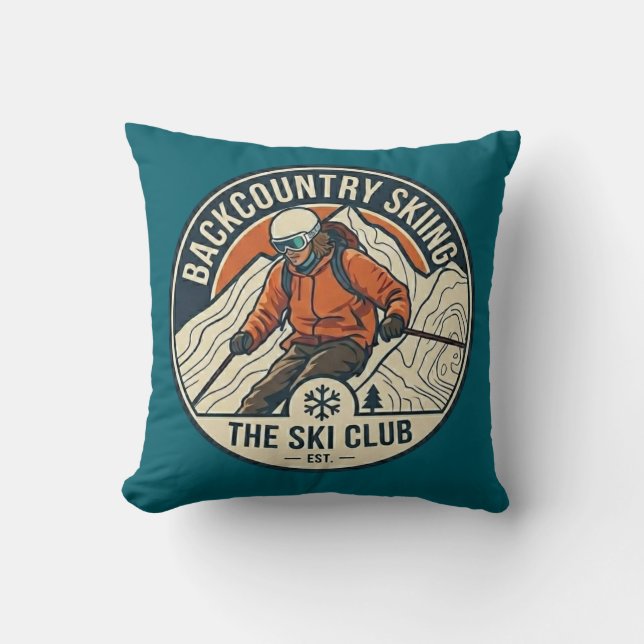 Alpine Ski Trail Blazer Pillow (Front)