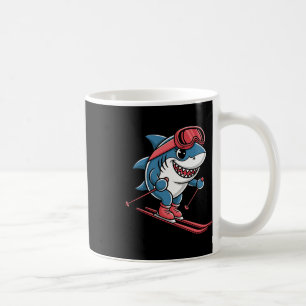 Alpine Skier Shark With Goggles Winter Snow Slopes Coffee Mug