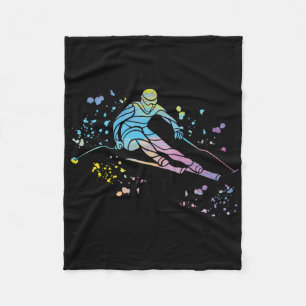 Alpine Skier Winter Sports Nordic Skiing _8  Fleece Blanket