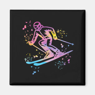 Alpine skier winter sports nordic skiing Alpine sk Magnet