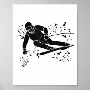 Alpine skier winter sports nordic skiing  poster