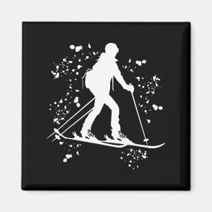 Alpine skier winter sports ski touring Alpine skie Magnet