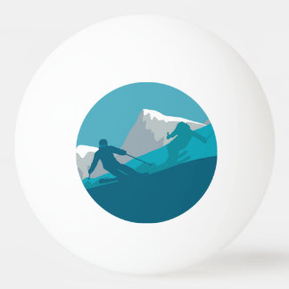 Alpine Skiers All-Mountain Skiing  Ping Pong Ball