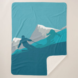 Alpine Skiers All-Mountain Skiing Sherpa Blanket