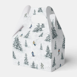 Alpine Skiers and Hidden Yetis - Downhill Skiing Favour Box