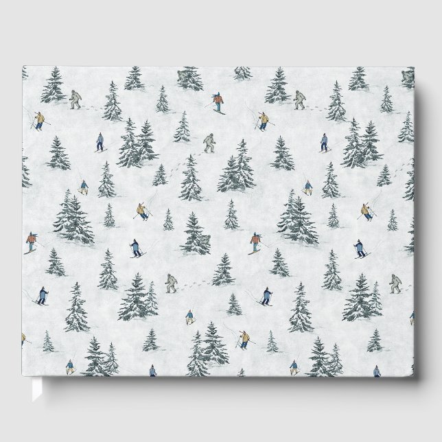 Alpine Skiers and Hidden Yetis - Downhill Skiing  Guest Book (Front)