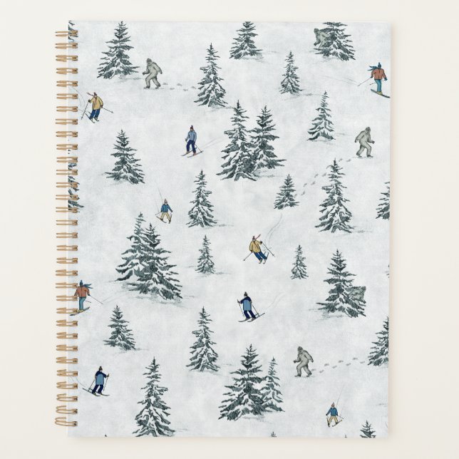 Alpine Skiers and Hidden Yetis - Downhill Skiing  Planner (Front)