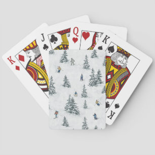 Alpine Skiers and Hidden Yetis - Downhill Skiing  Playing Cards
