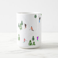 Alpine Skiers Skiing Illustration Skier