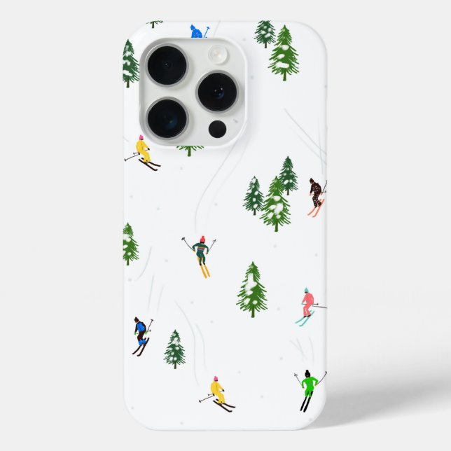  Alpine Skiers Skiing Ski Winter Trees Case-Mate iPhone Case (Back)