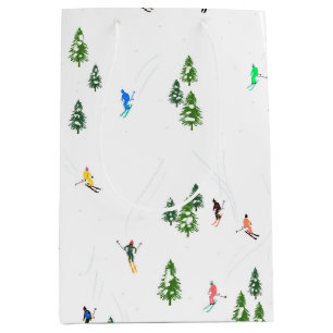 Alpine Skiers Skiing Ski Winter Trees Medium Gift Bag