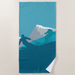 Alpine Skiing   Beach Towel<br><div class="desc">Skiers you'll meet on the snowy mountain. Get more winter sport and experience skiing holidays with this ski design.</div>