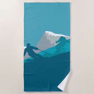 Alpine Skiing Beach Towel