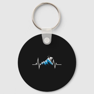 Alpine Skiing Heartbeat Skiing Enthusiast Key Ring