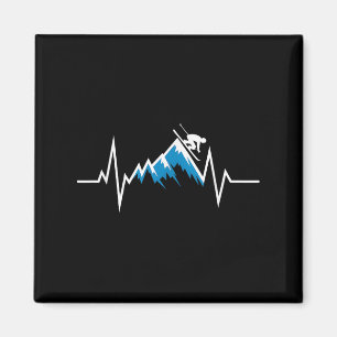 Alpine Skiing Heartbeat Skiing Enthusiast Magnet