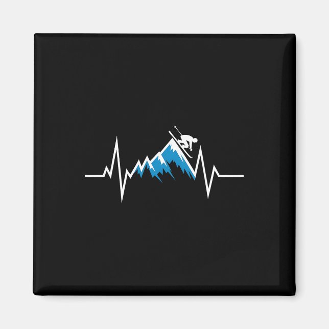 Alpine Skiing Heartbeat Skiing Enthusiast  Magnet (Front)