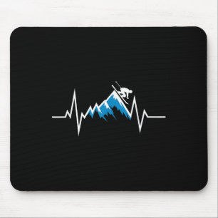 Alpine Skiing Heartbeat Skiing Enthusiast  Mouse Pad